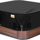 Hot Tub Cover Protector,85"x85" Spa Covers for Hot Tub Outdoor, Heavy Duty Tear-Resistant 600D Polyester, Waterproof Zipper,Anti-UV, Hottub Jacuzzi Cover Replacement,Air Vents,Square,7.1'x7.1'