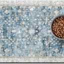 Pet Food Mats for Floor, Absorbent Dog Mat for Food and Water Dispenser Mat, Dog Food Mat Quick Dry Cat Food Mat Pet Supplies (20"L x 12"W, Blue)