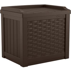 Suncast 22 Gallon Small Resin Storage Seat, Java, SSW600J