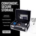 Vaultz Storage Lock Box - 6.5 x 23 x 13.5 Inch - Secure Dorm Storage Trunk with Combination Lock - Ideal Briefcase, Medicine Box, and Personal Item Lock Box - Store Cash, Laptop - Black/Silver