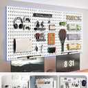 Wall Organizer Peg Board - Elevate And Declutter Your Gaming And Office - Create A Perfectly Structured Space(White)