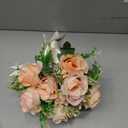 CYANLUX Wedding Bouquets for Bride Bridesmaid Bouquet Champagne White Artificial Roses Flowers for Wedding Valentine's Day Church Home Decoration (Champagne)