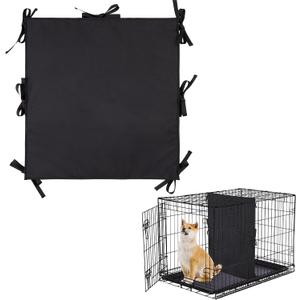 Soft Dog Crate Divider Panel, Warm Thick Dog Kennel Divider with Ties, Dog Crate Accessories for Puppy Crate Training, Black, 30.9" H x 29W, XL 
