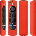 5 x Pinowu Silicone Remote Case (2pcs) Compatible for Firestick 4K Max/Insignia/Pioneer/Fire TV 4-Series/Omni (QLED) Series Alexa Voice Remote Enhanced w/Lanyard (Red and Turquoise)