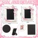 Chunful 2 Set Pink Bow Picture Frames 5 x 7 Inch Coquette Baby Shower Decorations 4 x 6 Inch Vintage Picture Photo Frames Pink Ribbon Bow Room Decor Cute Girly Birthday Gifts for Tabletop Wall Hanging