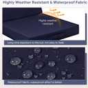 Outdoor Chair Cushion 22 x 22 x 3 Inch Waterproof Patio Chair Cushions Set of 2 Double Piping Outdoor Seat Cushions for Patio Furniture Garden Sofa with Ties, Navy Blue