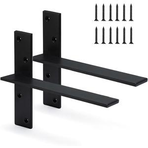 Floating Shelf Bracket Heavy Duty Free Hanging Countertop Support Bracket 2 Pack 10" Lx2 W Hidden Shelf Bracket for Floating Wall Countertops, Bars, Desks, Bench Seats, Vanities, Mantels