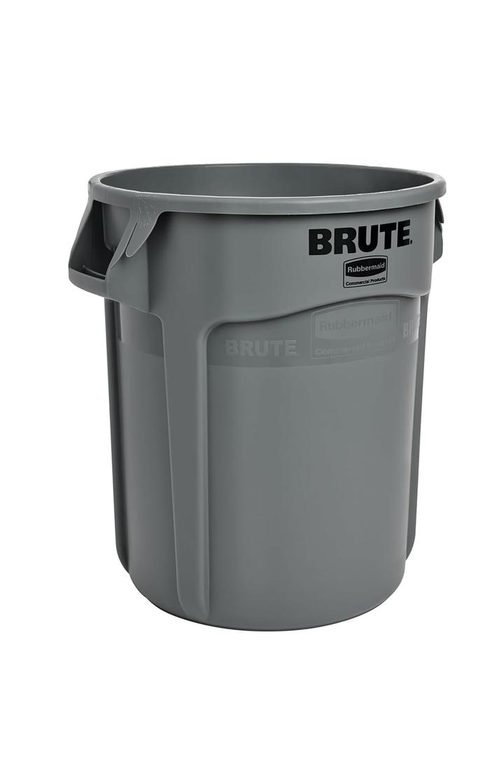 Rubbermaid Commercial Products BRUTE Heavy-Duty Round Trash/Garbage Can, 20-Gallon, Gray,Outdoor Waste Container for Landscapers/Construction/Restaurants/Back of House/Offices/Warehouses