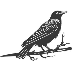 Metal Bird Decor, Gifts for Mom, Artistic Raven Silhouette, Metal Garden Ornament, Outdoor Tree Decorations  A Remarkable Yard & Lawn Decor  Raven (Black) (Rust-proof Black)