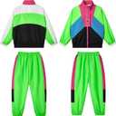 LOLANTA Boys' Girls' Color Block Jacket Track Pants Sets Hip Hop Dance Patchwork Clothes Unisex Streetwear