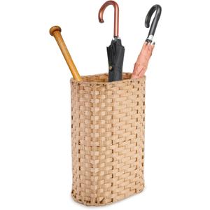PEMAR Wicker Umbrella Holder, Hand Woven Umbrella Stand Basket Decorative Cane Holder Rack for Home, Entryway Multipurpose Narrow Tall Basket (Natural)