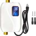 Tankless Water Heater Electric 110V, 3000W Instant Water Heater Under Sink, On Demand Hot Water Heater Electric with Digital Display, Electric Mini Water Heater for Kitchen Bathroom Washin