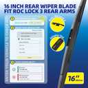 5 PLUS® 16 Inch Rear Windshield Wiper Blade - Original Quality,Quiet Wiping