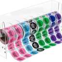 9 Disks Adjustable Acrylic Label Dispenser Sticker Roll Holder Organizer Clear Label Stand for Office and Home Use