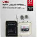 SanDisk Ultra 64GB microSDXC UHS-I Card with Adapter, Grey/Red, Standard Packaging (SDSQUNC-064G-GN6MA)