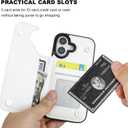 ONETOP Compatible with iPhone 17 Wallet Case with Card Holder, PU Leather Kickstand Card Slots Case, Double Magnetic Clasp and Durable Shockproof Cover 6.3 Inch (White)