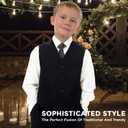 Alberto Danelli Boys Dress Shirt with Matching Tie and Handkerchief, Long Sleeve Button Down, Pocket (White, M)