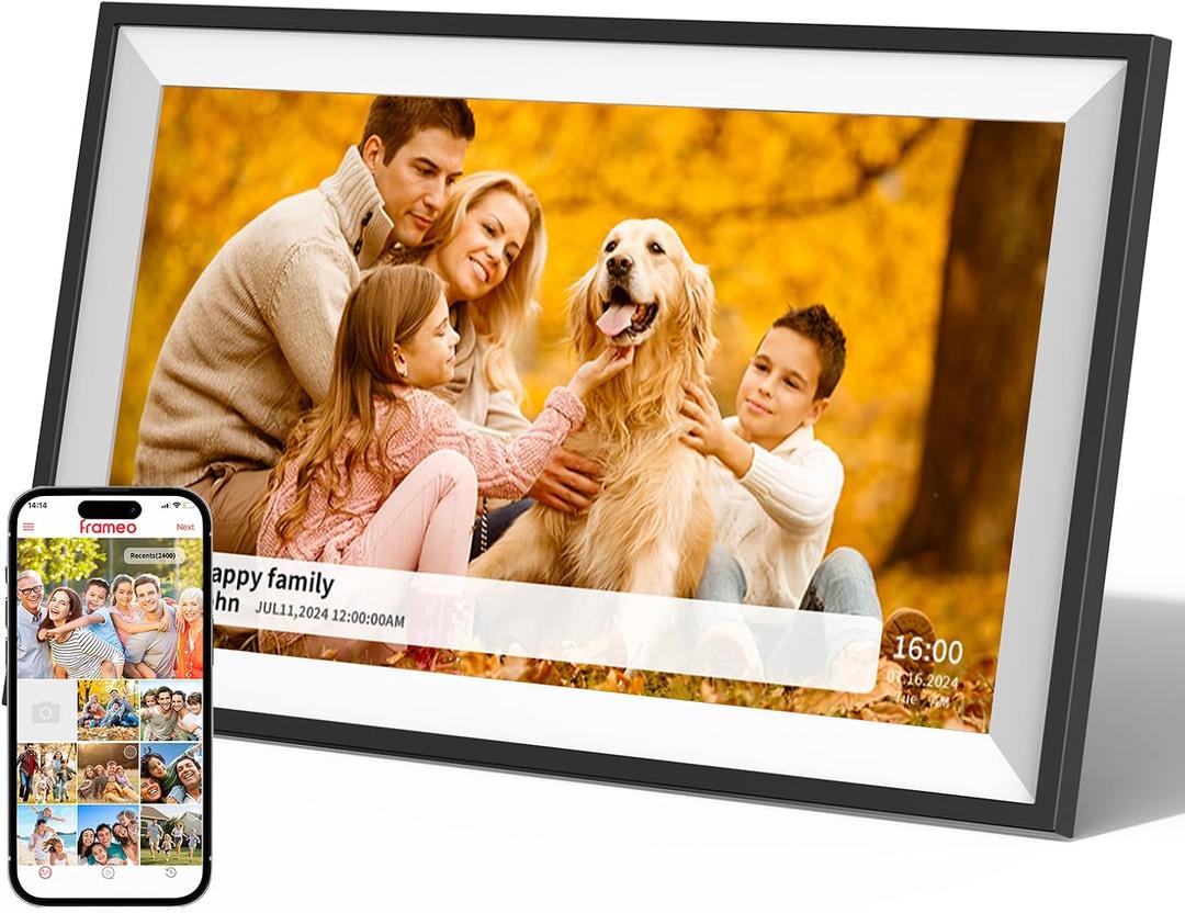 Digital Photo Frame,15.6 Inch Frameo Digital Picture Frame, 1920x1080 IPS LCD Touch Screen,Auto-Rotate,32GB, Supports SD Cards,Share Moments Instantly via Frameo App from Anywhere,Gifts for Your Loves