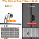 JJV Stainless Steel Sink Grid and Protectors for Bottom of Kitchen Sink, 26" x 14" with Rear Drain for Single Sink Bowl, for sink protectors for kitchen sink