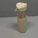 SANDJEST Glass Water Bottle with Silicone Sleeve and Straw Lid 20oz for Girls Women, Glass Drinking Bottles for Travel Home Gym Sports (Buttermilk)