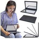 Adjustable Mirror - Large Size, Black, Face Down Mirror for Vitrectomy, Watch TV During Eye Surgery Recovery