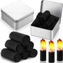 8 Rolls Camping Fire Starter Char Cloth Hand Made Emergency Fire Starter Refills for Bushcraft Hunting Outdoors Camping Survival