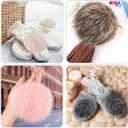 SIQUK 15 Pieces Faux Fur Pom Pom Balls 6 Inch Large Fluffy Faux Fox Pom Pom with Elastic Loop for Knitting Hat Gloves Scarves Crafts Accessories (Soft Color)