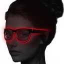 YouRfocus Wireless LED Light Up Glasses Glow in the Dark Neon Rave Glasses for Rave Party, EDM, HalloweenChristmas (Red), Standard