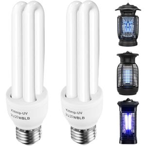 2 Pieces Bug Zapper Light Bulb 2U Type E27 20W Replacement Bulbs Compatible with Homesuit, Keuomy, Yluces, Yissvic, Powify and Other Models Bug Zapper