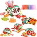 YOGINGO Montessori Toys for 1 Year Old - Tissue Box Baby Toys, Soft Stuffed High Contrast Crinkle Infant Sensory Toys, Boys&Girls Kids Early Learning Gifts