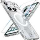 Magnetic for Nothing Phone (3) Case with Screen Protector, [Not-Yellowing] Military-Grade Protection Shockproof Protective Cover Case for Nothing Phone (3), Clear