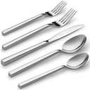 Alata Cube 20-Piece Forged Stainless Steel Flatware Set Cutlery Set,Silverware Set Service for 4,Mirror Finish,Dishwasher Safe