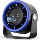 Gaiatop Small Desk Fan Rechargeable, Quiet Personal Table Fan, Touch Control Display, 360 Tilt, 5-Speed Strong Wind, 4000mAh Battery, Small Fans for Bedroom Dorm Office, Gifts for Women Men, Blue