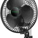 VIVOSUN AeroWave A6 6-Inch Clip-on Fan, Patented Portable Indoor Fan with Clip, 2-Speed Adjustment, Cord, Strong Airflow but Low Noise, and Fully-Adjustable Tilt for Grow Tent, Black, 1-Pack