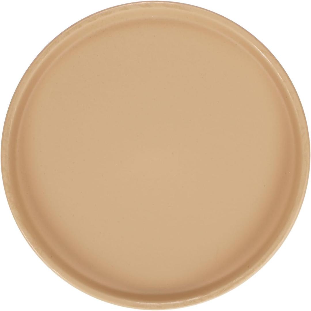 M METERXITY Ceramic Plant Saucer, 6.3 Inch Plant Water Catcher Tray, Plant Pot Saucers for Indoor/Outdoor Plants/Flower Drainage Drip Water Tray [Round Dark Orange]