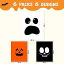 JOYIN 6 Pcs Halloween Leaf Bags, Pumpkin Leaf Lawn Bags for Yard Fall Outdoor Decorations, Plastic Resuable Jack o' Lantern Trash Bag for Halloween Decor Party Favors, Party Supplies
