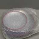 Rubtlamp 60Pcs Red Plastic Plates, Clear Plastic Plates With Red Rim, Heavy Duty Disposable Plates for Party, Fancy Hammered Plates Include 30 Red Dinner Plates 30 Clear Cake Plates