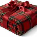 Ultra Soft Fleece Blanket Throw Size - Christmas Flannel Fleece Luxury Throw Blanket - Lightweight Throw for Couch, Bed, Chair - Warm & Breathable - Cozy Microplush Bedding - Christmas Tartan