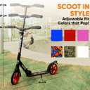 Hurtle Renegade Kick Scooter for Kids, Teenagers & Adults - 2-Wheel Folding Scooter with Adjustable T-Bar Handlebar - Alloy Anti-Slip Deck