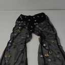 No Brand Rave Outfit for Women Outfit Festival Dance Clubwear Bell Bottom Mesh Sheer Pants L (Belt not Included)