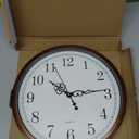 Bernhard Products Wall Clock 12 Inch Silent Non Ticking Movement Quality Quartz Battery Operated Round Easy to Read Decorative Brown Home/Kitchen/Office/Bedroom/Classroom/School Clocks, Black Numbers (Classic)