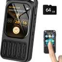 64GB Digital Voice Recorder with 2" Touchscreen & Bluetooth, 3072Kbps HD Dual Mic XIXITPY Audio Recording Device with Playback, Password, A-B Repeat, MP3 for Lectures, Meetings, Interviews