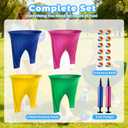 Granny Pants Yard Game, 4Pcs Granny Pants Outdoor Game for Adults and Kids, Giant Outdoor Tossing Games with 4 Oversized Pants & 12 Bouncy Balls, Family Reunion Party Field Game Set