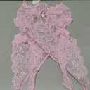 Avidlove Women Plus Size Lingerie Lace Teddy Deep V Lingerie Bodysuit One Piece Babydoll (X-Large, Pink)