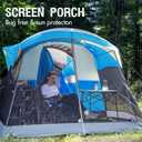 PORTAL 8 Person Family Camping Tent with Screen Room, Water Resistant Big Tunnel Tents with Rainfly, Large Family Tent for Camping, Outdoor, Patio