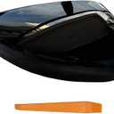 Driver and Passenger Side Mirror Cover Glossy Black, 11x5 inches and, 10x4 inches