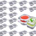 20 PCS Plastic Snack Containers, Double Compartment Condiment Containers with Lids, Reusable Snack Container, Suitable for Kitchen Storage and Outdoor Parties (20 PCS)