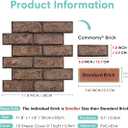 Commomy 3D Faux Brick Wall Panels Peel and Stick - 10 pcs 11.8x 11.8Small Size PVC Brick Backsplash Wall Tiles Brown Brick Wallpaper for Kitchen,Bedroom,Bathroom,Living Room,Fireplace,RV