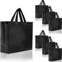 Nush Nush Set of 30 Black Gift Bags Bulk - Shiny Black Reusable Large Gift Bags with Handles - Ideal for Small Business, Big Parties and Events, Corporate Gifts, Halloween, Christmas Gifts - 13x5x11