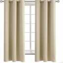 BGment Beige Room Darkening Curtains 63 Inches Long 2 Panels Set, Sunlight Blocking Thermal Insulated Grommet Window Treatment Drapes for Bedroom, Each Panel 42 x 63 Inch (42"W x 63"L (Pack of 2))